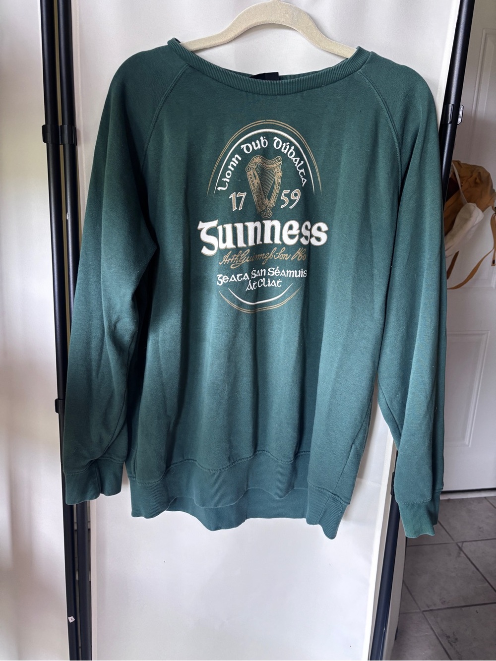 Guinness Dark Green Crewneck Sweatshirt with Gold Logo